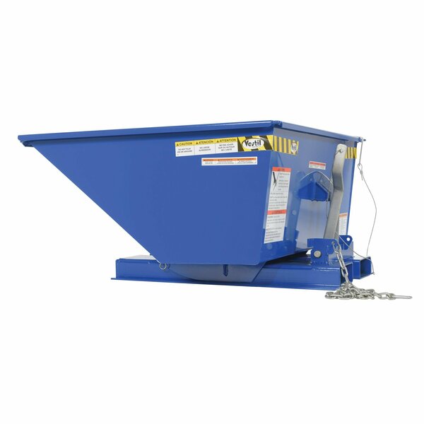 Vestil Low Profile Self Dumping Hopper, 2,000 lb. Capacity, Blue, 0.25 Cubic Yards D-25-LD-LP